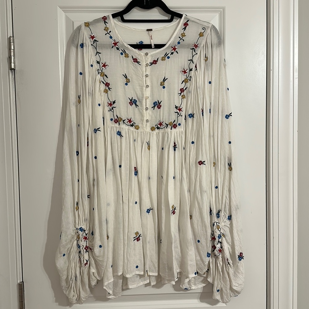 Flowery Embroidered Free People Tunic